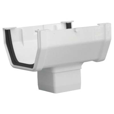 WHITE GUTTER DROP OUTLET