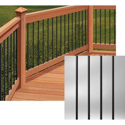 26" BLK 10P RND BALUSTER