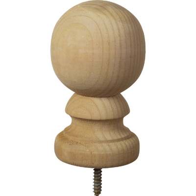 ProWood 3-9/16 In. x 5-3/8 In. Treated Wood Ball Top Natural Post Cap
