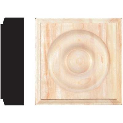 House of Fara 7/8 In. x 3-1/4 In. Unfinished Hardwood Rosette Block