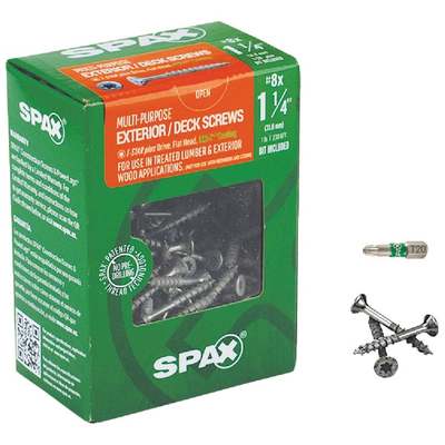 8X1-1/4 FH EXT MP SCREW 1# SPAX