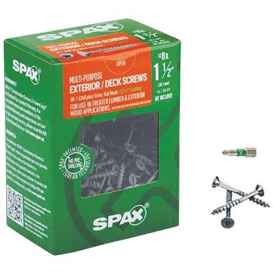 8X1-1/2 FH EXT MP SCREW 1# SPAX