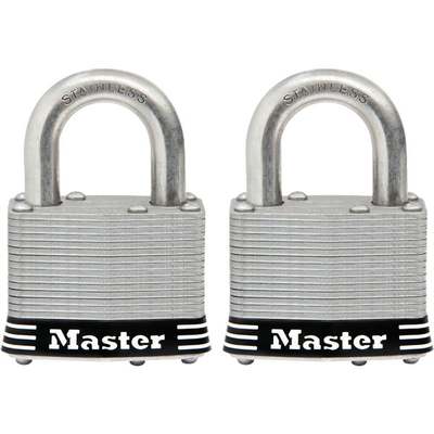 Master Lock 2 In. Laminated Stainless Steel Keyed Padlock with 1 In. Shackle