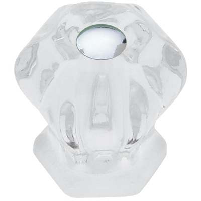 2PK 30MM CL GLASS KNOB