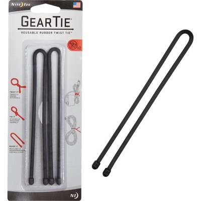 BLACK 12" 2PK TWIST TIE