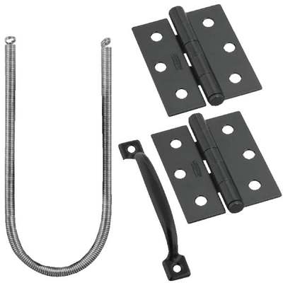 SCREEN DOOR HGE & HDL SET BLACK