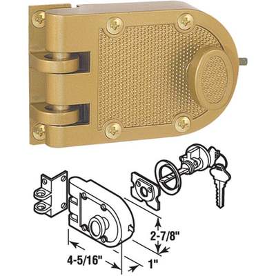 Defender Security Brass Single Cylinder Single Rim Deadlock, Jimmy-Resistant