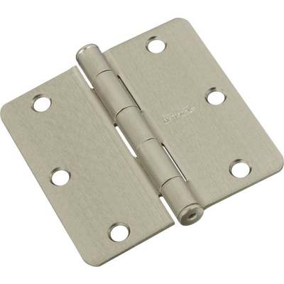 3-1/2" HINGE RD CRN 1/4" STN 3PK