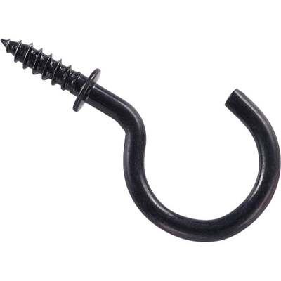 National 1 In. Black Cup Hook (30-Count)