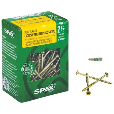 8X2-1/2 MP FH INT SCREW 1# SPAX