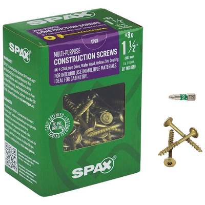 8X1-1/2 MP WH INT SCREW 1# SPAX