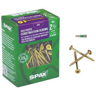 8X2-1/2 MP WH INT SCREW 1# SPAX