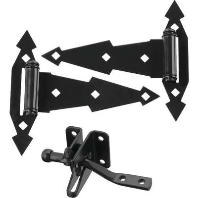 GATE HINGE/LATCH KIT BLACK