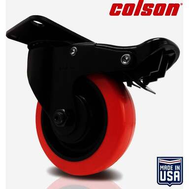 4" Red Swivel Caster w/ Brake