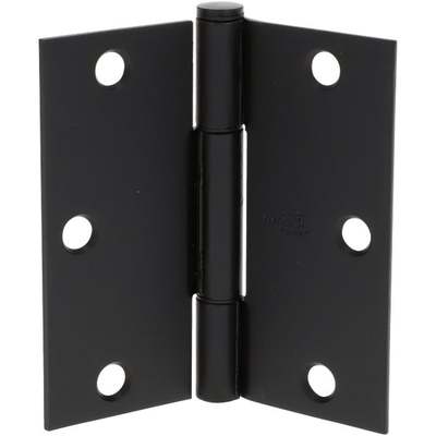 3-1/2" SQUARE CORNER HINGE BLACK