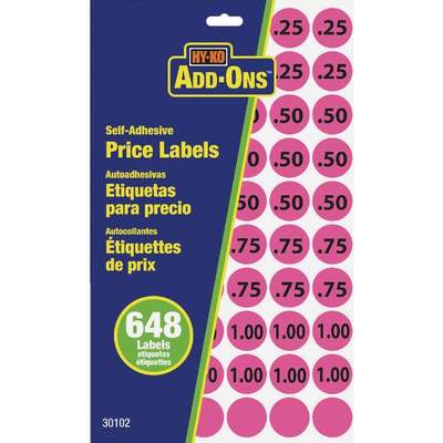 3/4" PINK PRICE LABELS