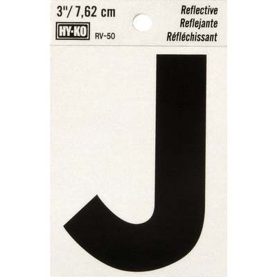 3" REFLECT LETTER J