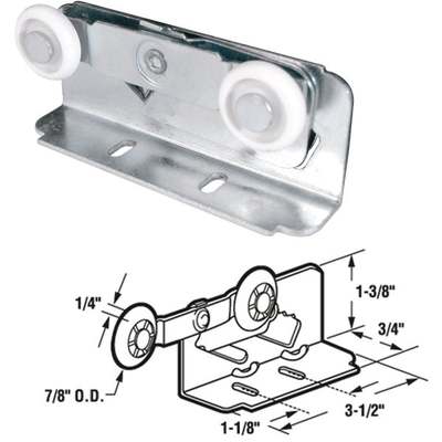 2pk Twin Pocket Door Roller