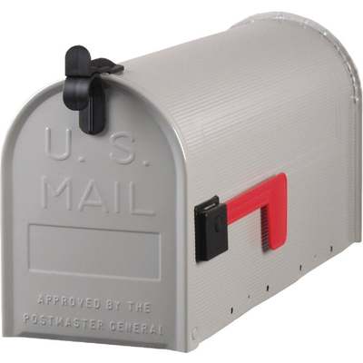 Gibraltar Grayson T1 Gray Steel Rural Post Mount Mailbox