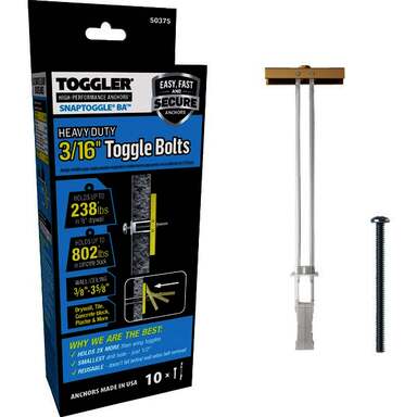 10CT 3/16-24X2" TGL BOLT