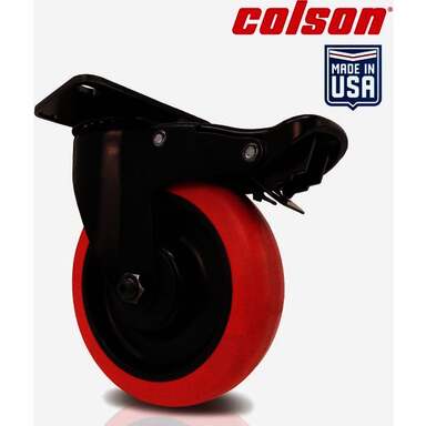 5" Red Swivel Caster w/ Brake
