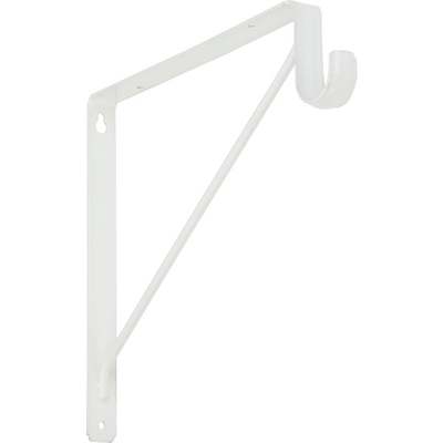 BRACKET SHELF&CLOSET ROD WHITE