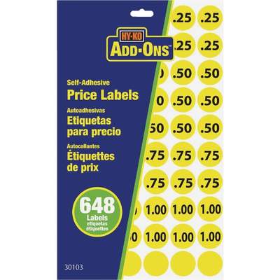 3/4" YLW PRICE LABELS