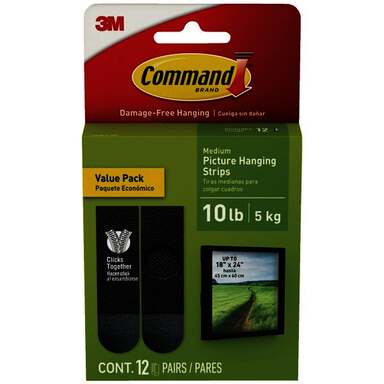 10LB BLK PCT HANG STRIPS