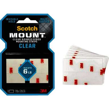 1X3 CLR DBL MNT STRIP