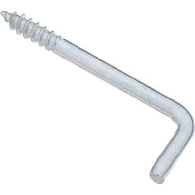 1-3/4" SQUARE BENT SCREW HOOK ZN