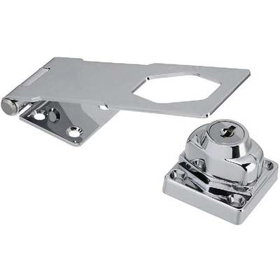 LOCK KEYED HASP 41/2" CHROME