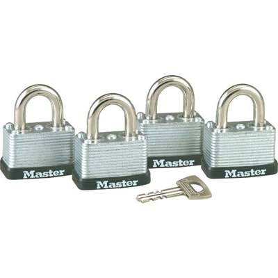 PADLOCK 1-1/2"STEEL 4PK KA