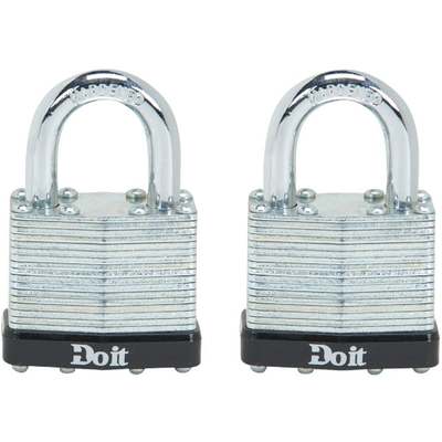 PADLOCK 1-1/2" STEEL 2PK KEYE