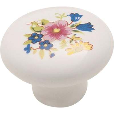 1-1/4" WHT CERAMIC KNOB