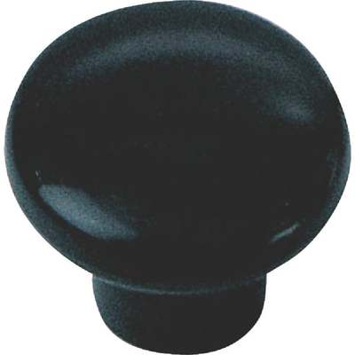 KNOB 1 1/4" PLASTIC BLACK D/C