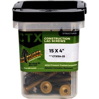 25CT 15X4" LAG SCREW