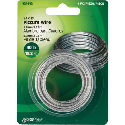 Hillman Anchor Wire 40 Lb. Capacity 25 Ft. Picture Wire