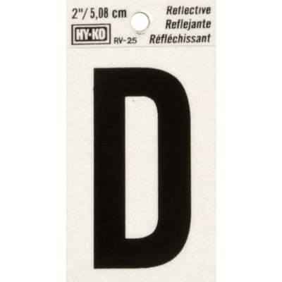 Hy-Ko Vinyl 2 In. Reflective Adhesive Letter, D