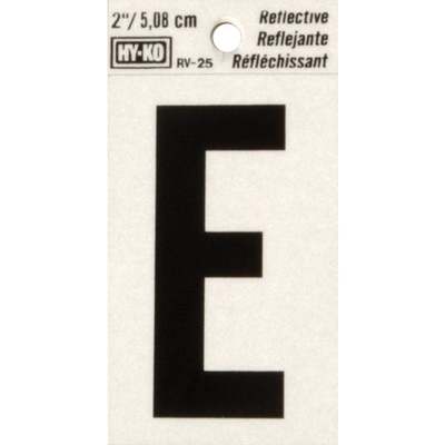 Hy-Ko Vinyl 2 In. Reflective Adhesive Letter, E