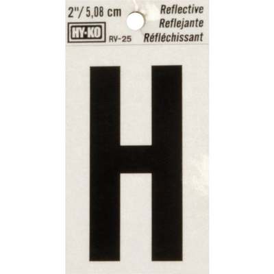 Hy-Ko Vinyl 2 In. Reflective Adhesive Letter, H