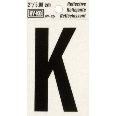 Hy-Ko Vinyl 2 In. Reflective Adhesive Letter, K