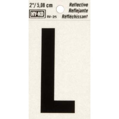 Hy-Ko Vinyl 2 In. Reflective Adhesive Letter, L