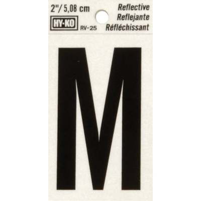 Hy-Ko Vinyl 2 In. Reflective Adhesive Letter, M