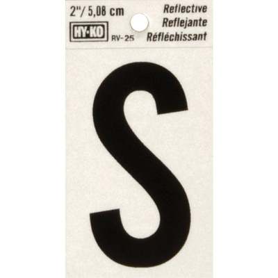 Hy-Ko Vinyl 2 In. Reflective Adhesive Letter, S