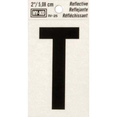 Hy-Ko Vinyl 2 In. Reflective Adhesive Letter, T