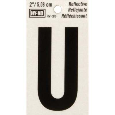 Hy-Ko Vinyl 2 In. Reflective Adhesive Letter, U