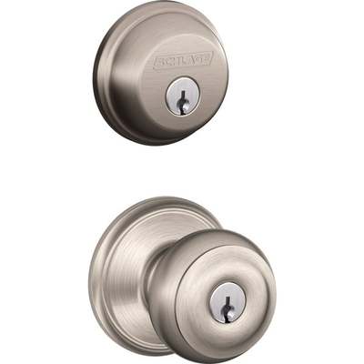 Schlage Satin Nickel Deadbolt and Door Knob Combo