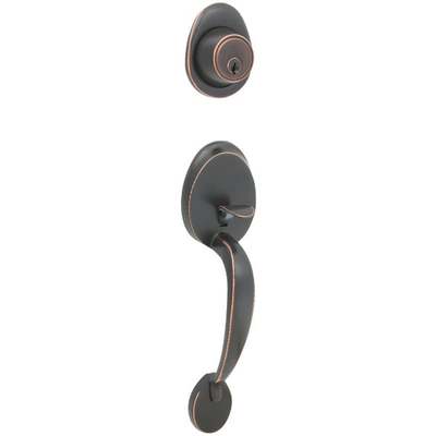 Steel Pro Oil Rubbed Bronze Entry Door Handleset with Half Round Interior