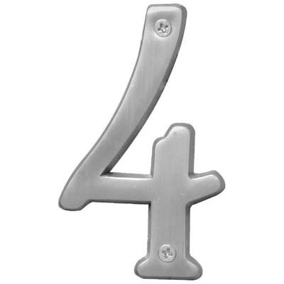 4" Satin Nickel Number 4