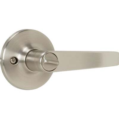 Steel Pro Brushed Nickel Straight Privacy Door Lever